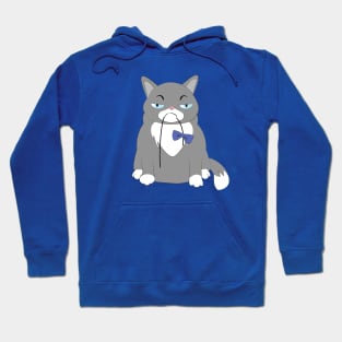 Melancholic Feline: Sad Cat Design Hoodie